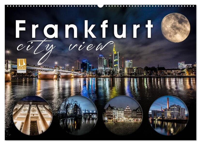 Frankfurt city view (Wandkalender 2024 DIN A2 quer) CALVENDO Monatskalender