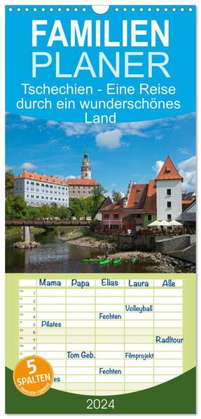 Familienplaner 2024 - Tschechien - Eine Reise durch ein wunderschönes Land mit 5 Spalten (Wandkalender 21 x 45 cm) CALVENDO