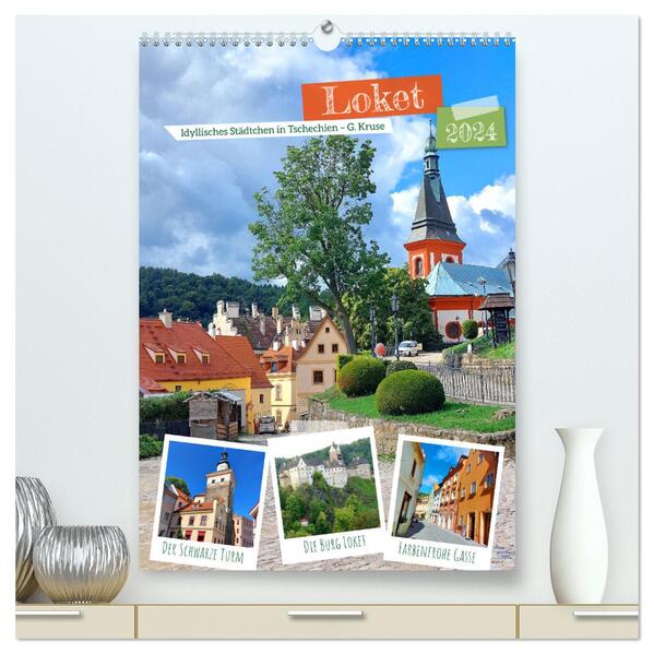 Loket - Idyllisches Städtchen in Tschechien (hochwertiger Premium Wandkalender 2024 DIN A2 hoch) Kunstdruck in Hochglanz