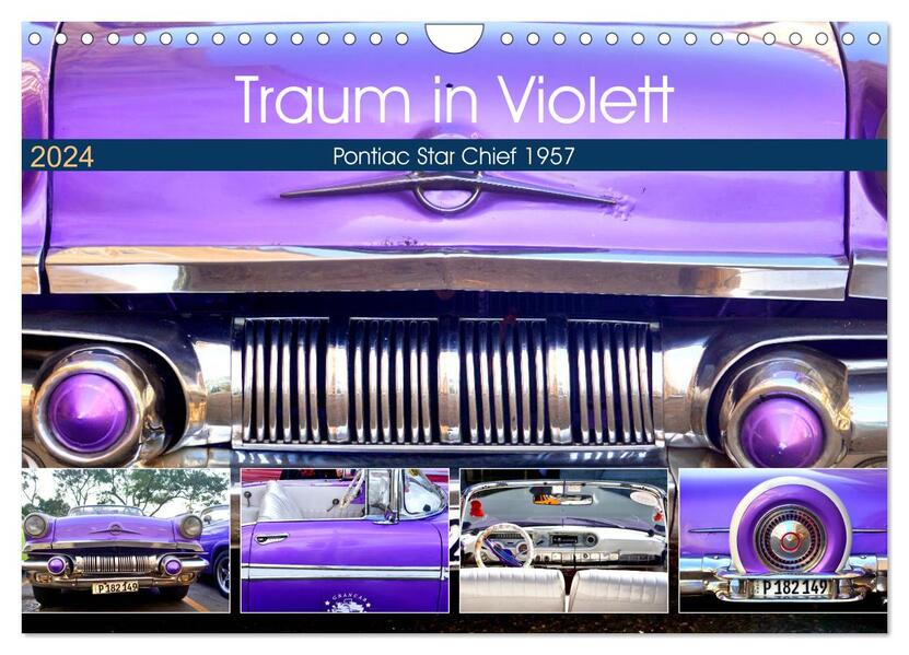 Traum in Violett - Pontiac Star Chief 1957 (Wandkalender 2024 DIN A4 quer) CALVENDO Monatskalender