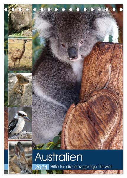 Australien - Hilfe für die einzigartige Tierwelt (Tischkalender 2024 DIN A5 hoch) CALVENDO Monatskalender