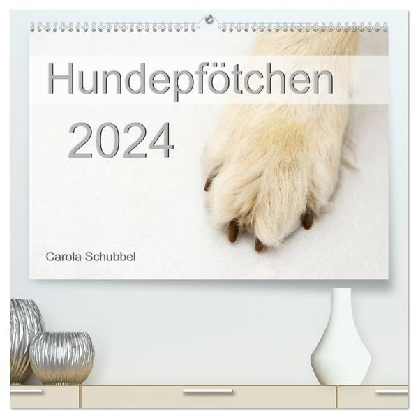 Hundepfötchen (hochwertiger Premium Wandkalender 2024 DIN A2 quer) Kunstdruck in Hochglanz
