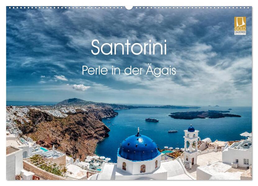 Santorini - Perle in der Ägais (Wandkalender 2024 DIN A2 quer) CALVENDO Monatskalender