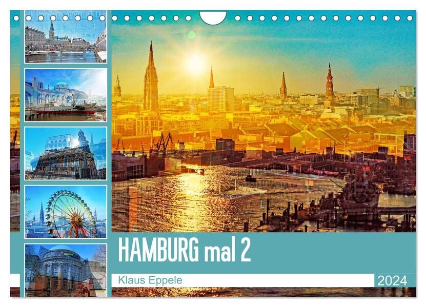 Hamburg mal 2 (Wandkalender 2024 DIN A4 quer) CALVENDO Monatskalender