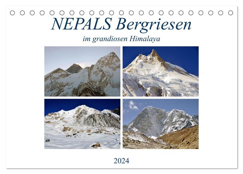 NEPALS Bergriesen im grandiosen Himalaya (Tischkalender 2024 DIN A5 quer) CALVENDO Monatskalender