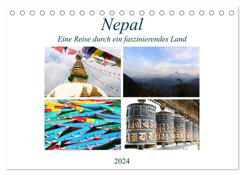 Nepal Eine Reise durch ein faszinierendes Land (Tischkalender 2024 DIN A5 quer) CALVENDO Monatskalender