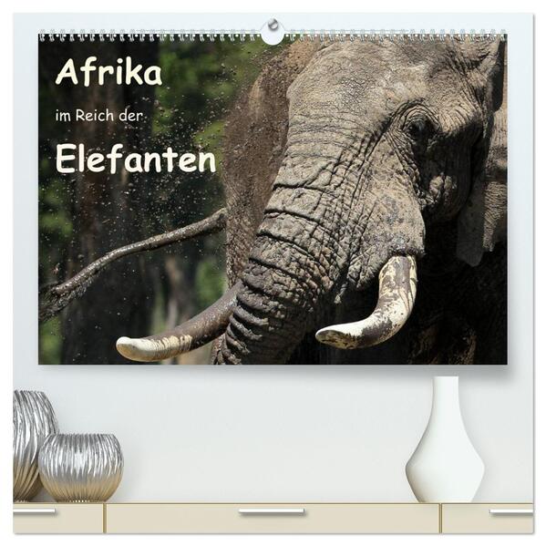Afrika - im Reich der Elefanten (hochwertiger Premium Wandkalender 2024 DIN A2 quer) Kunstdruck in Hochglanz