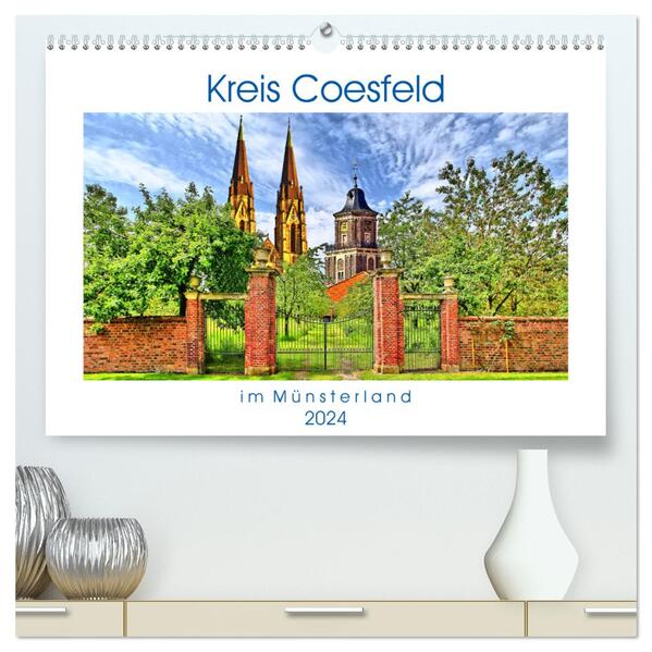 Kreis Coesfeld im Münsterland - Stadt Land Fluß (hochwertiger Premium Wandkalender 2024 DIN A2 quer) Kunstdruck in Hochglanz