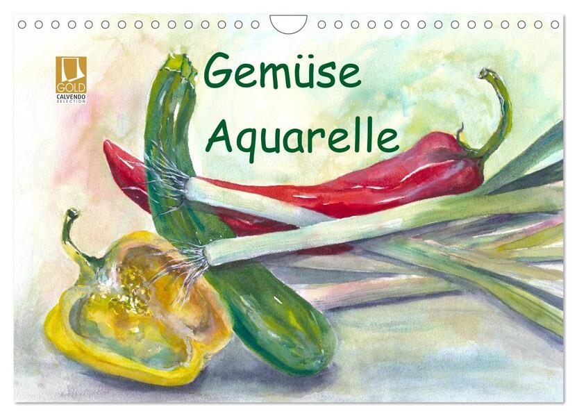 Gemüse Aquarelle (Wandkalender 2024 DIN A4 quer) CALVENDO Monatskalender