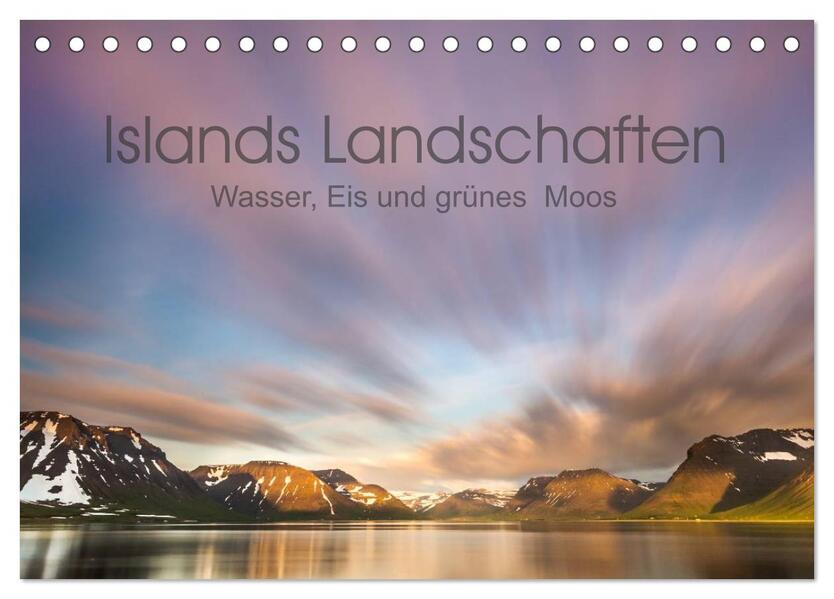 Islands Landschaften - Wasser Eis und grünes Moos (Tischkalender 2024 DIN A5 quer) CALVENDO Monatskalender