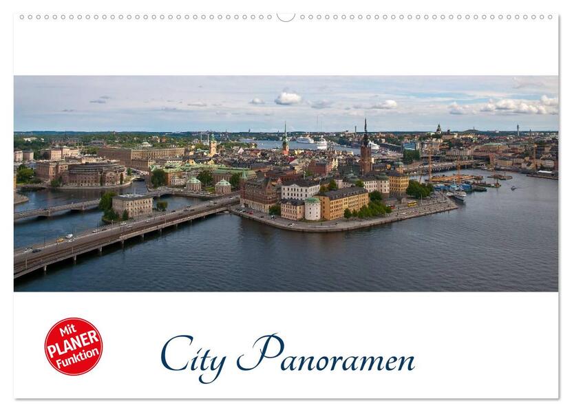 City - Panoramen (Wandkalender 2024 DIN A2 quer) CALVENDO Monatskalender