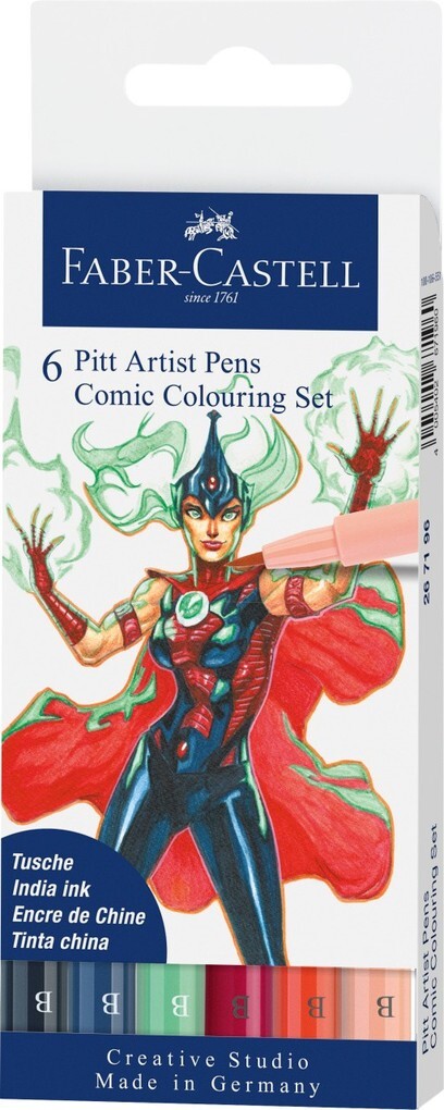 Faber-Castell Tuschestifte Pitt Artist Pens 6er Comic Colouring Set