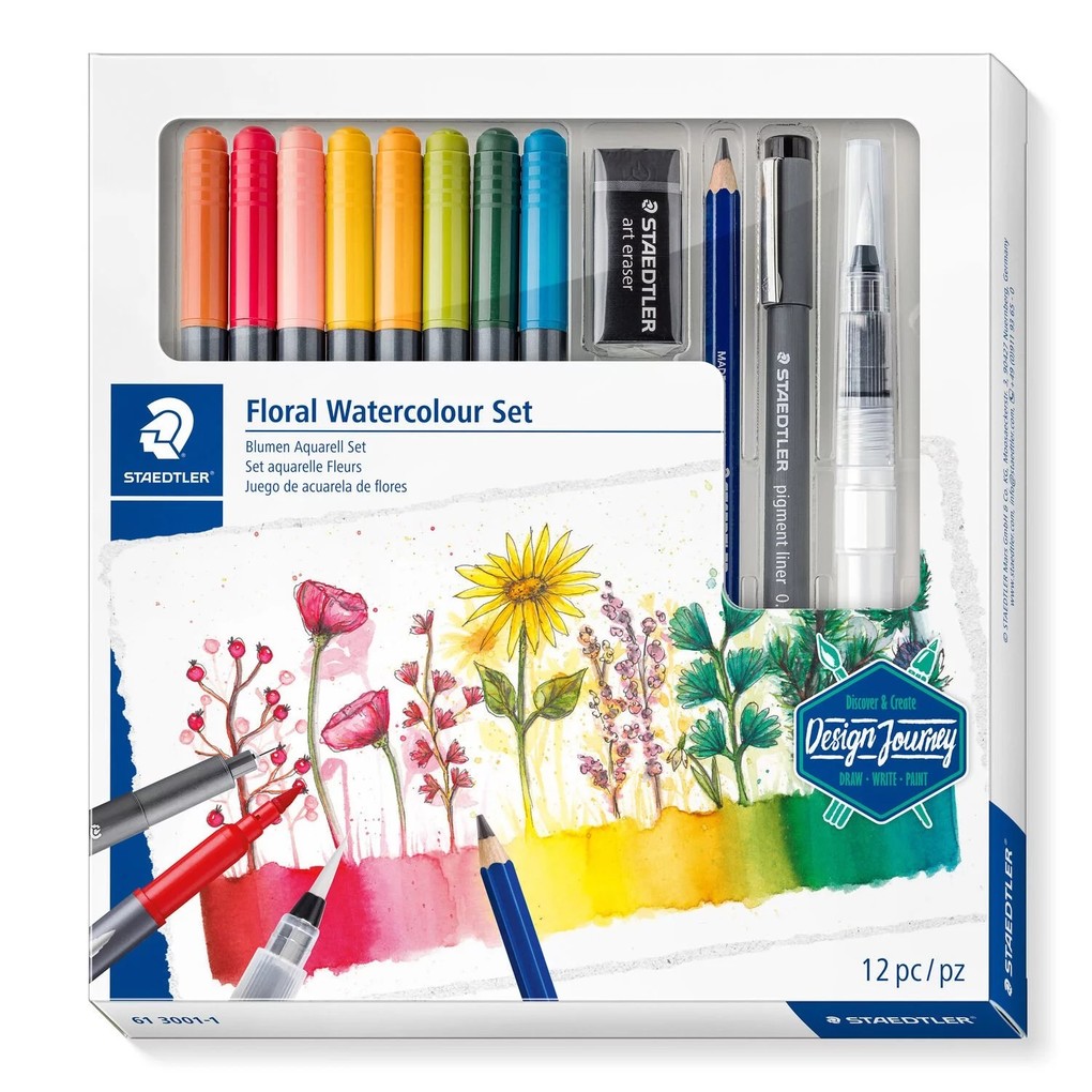 Staedtler Design Journey Watercolour Floral Art Set, Multi