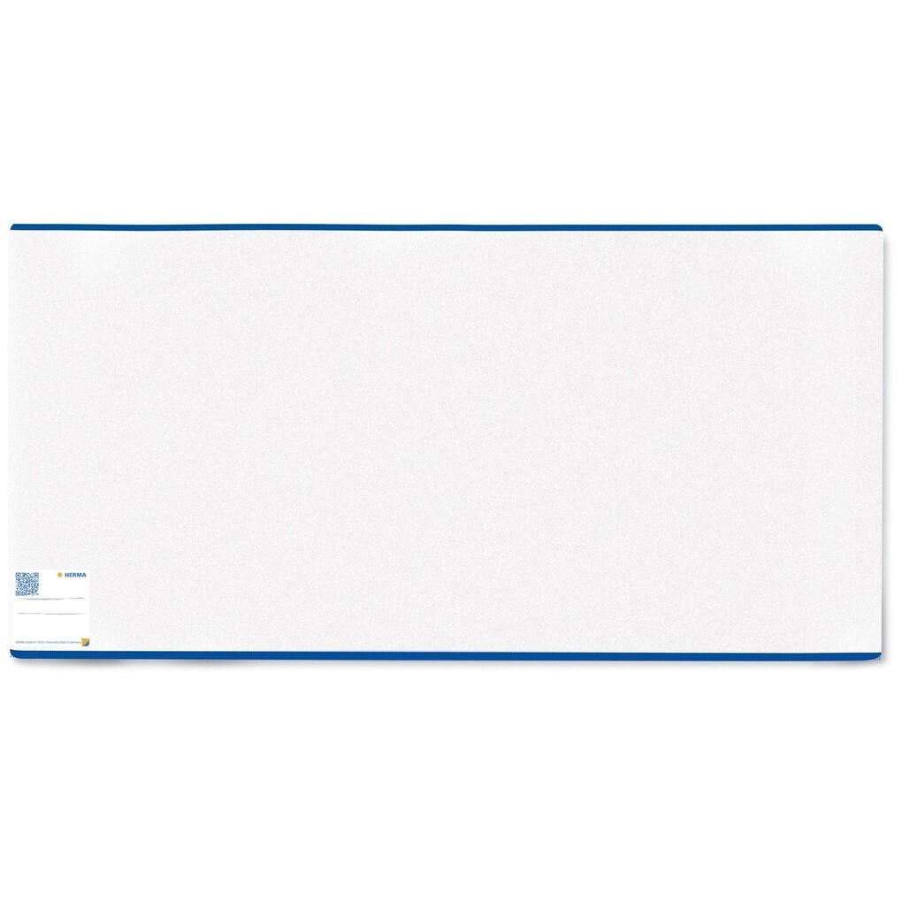 Herma HERMÄX 7260 - Buchumschlag Classic Größe 260 x 540 mm Kunststoff transparent blauer Rand 1 Buchschoner für Schulbücher