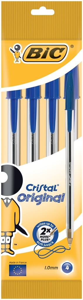 BIC Kugelschreiber Cristal Original 0.4mm blau 4er Set