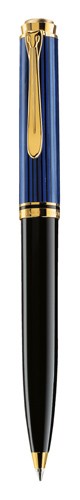 Pelikan Kugelschreiber Souverän® K605 24-Karat vergoldete Zierelemente Drehmechanik Schwarz-Blau
