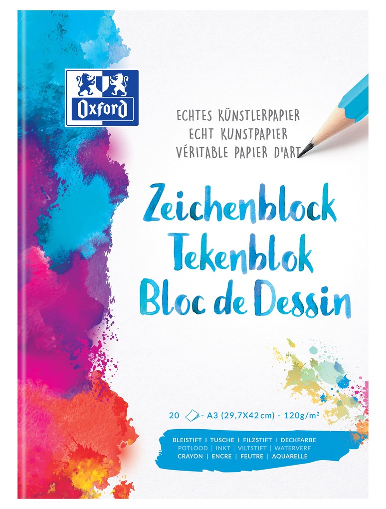 OXFORD Zeichenblock A3 100050301 blanko,90g 20 Blatt