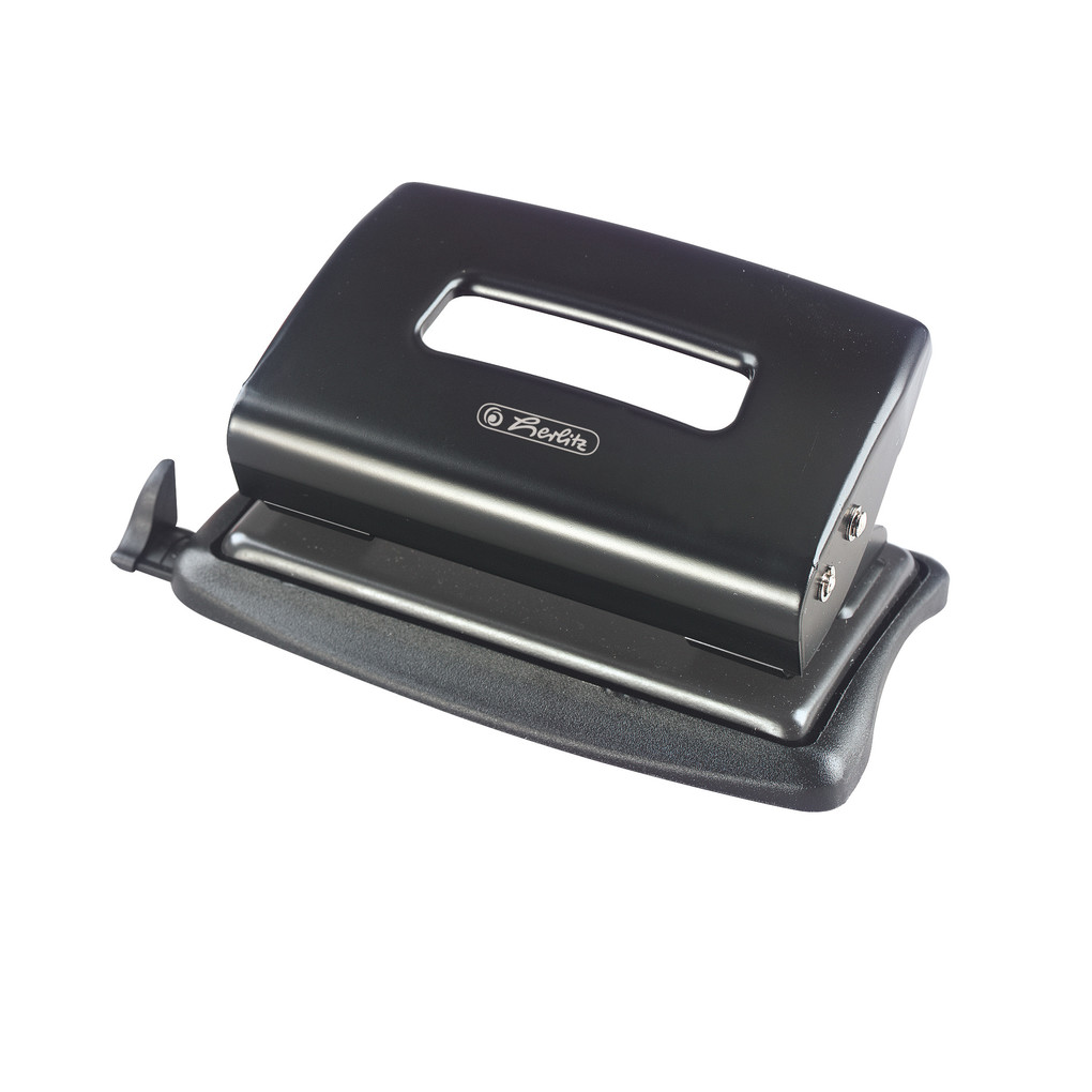 Herlitz Locher 12 mm mit Anschlagschiene schwarz
