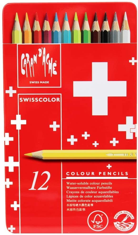 Caran D'ache Swisscolor Wasser Farbstifte 12 Stück