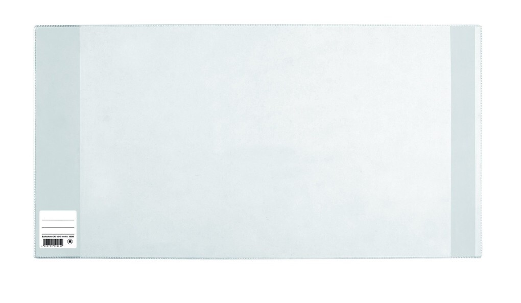 Herma 14270 - Buchumschlag Basic Größe 270 x 540 mm Kunststoff transparent blauer Rand 1 Buchschoner für Schulbücher
