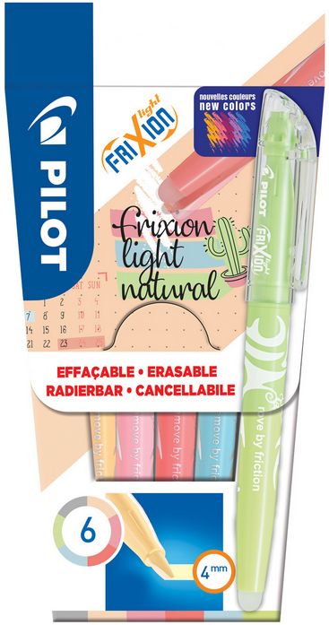 Pilot FriXion Light Natura Textmarker - Grau, Rot, Schwarz - 6er Pack - Bild 3