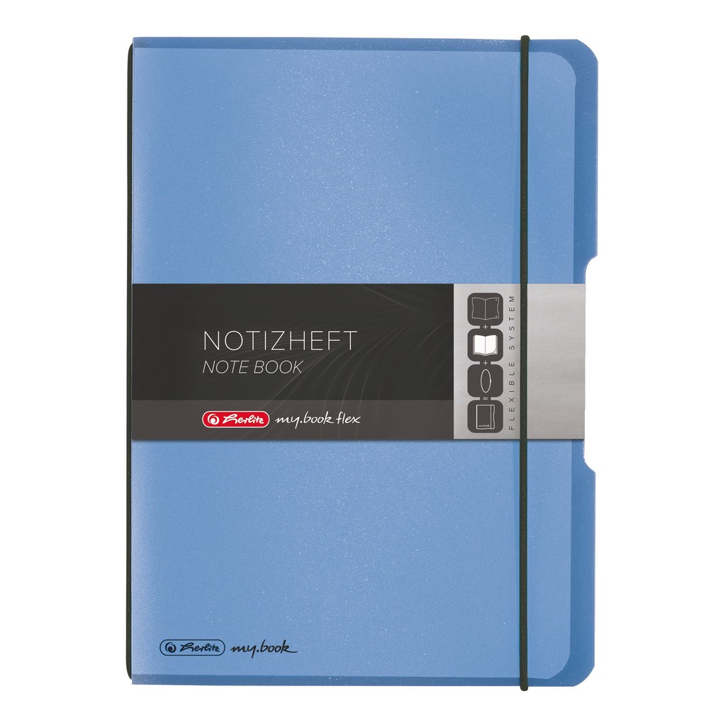 Herlitz Notizheft flex A5 40 Blatt kariert blau