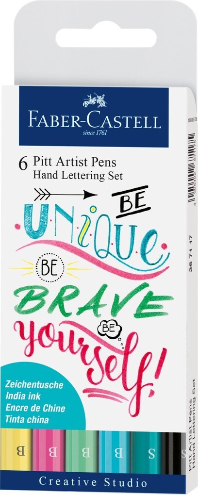 Faber-Castell Tuschestifte Pitt Artist Pens Lettering 6er Set Pastelltöne