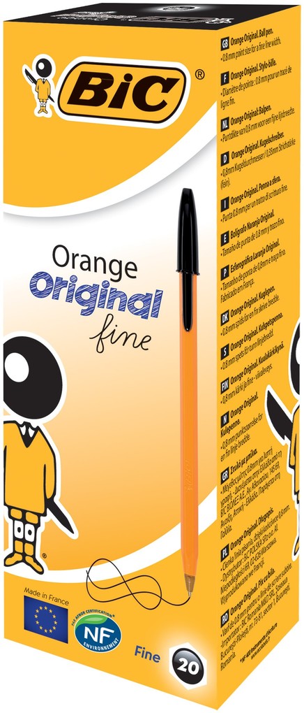 BIC Kugelschreiber Orange Original fine 0.35mm schwarz 20er Set