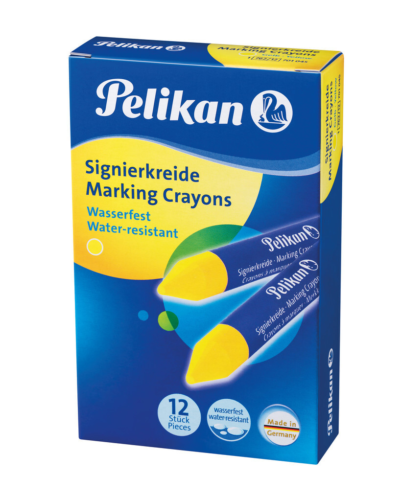 Pelikan Signierkreide für raue Untergründe 12er Set Gelb