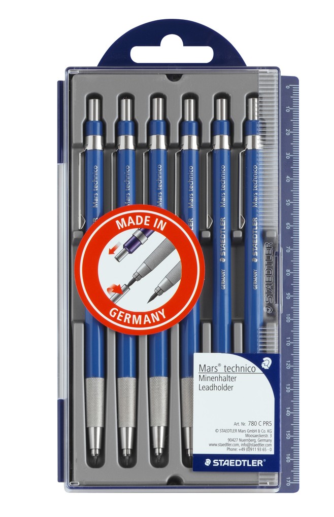 Staedtler 780C PR5Porte-mine Mars Technico avec Taille-mines 2mm, 5et 1intégré Promotion