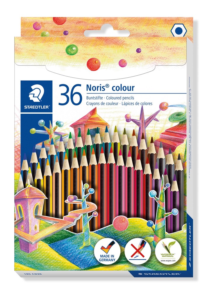 Staedtler 185CD36 Noris Colour Pencils Hexagonal Assorted Colours ...