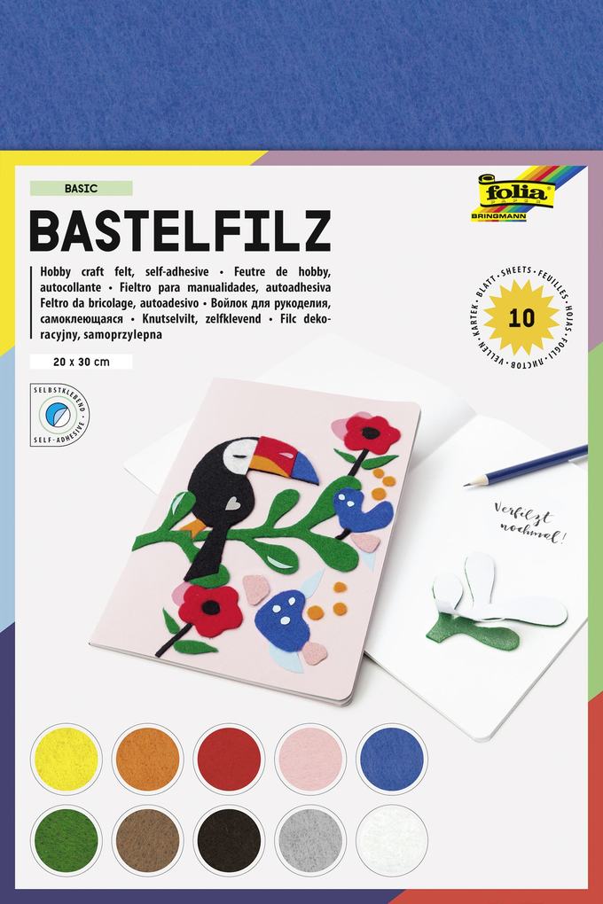 Bastelfilz selbstklebend, 20x29cm, 10 Blatt