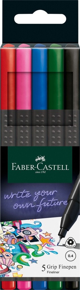 Faber-Castell Fineliner Grip Finepen basic 5er Set