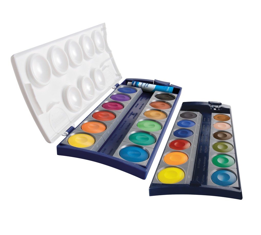 Pelikan Deckfarbkasten K24, blau, 24 Farben