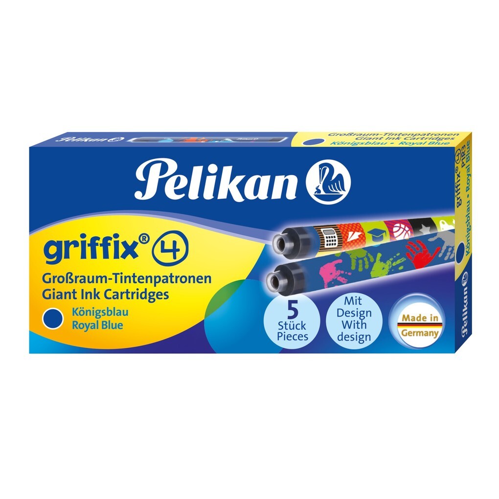 Pelikan Tintenpatronen griffix® Großraum königsblau bunt bedruckt 5er Set