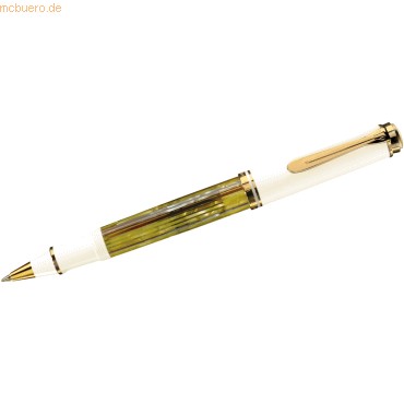 Pelikan Tintenroller Souverän® R400 24-Karat vergoldete Zierelemente Schildpatt-Weiß