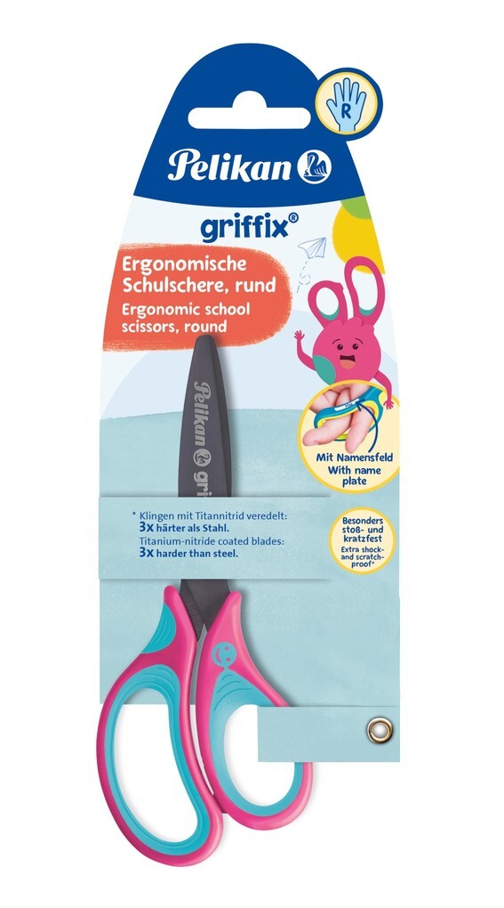 Pelikan Schere griffix® Schulschere rund für Rechtshänder LovelyPink
