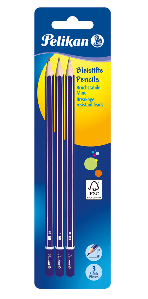 Pelikan Bleistifte in 2B/B/HB 3er Set