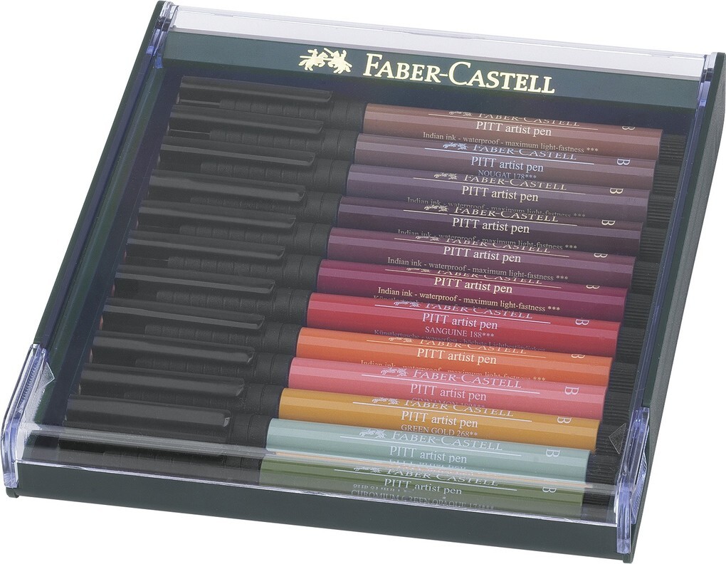 Faber-Castell Tuschestift PITT Artist Pen Brush 12er Set Erdfarben