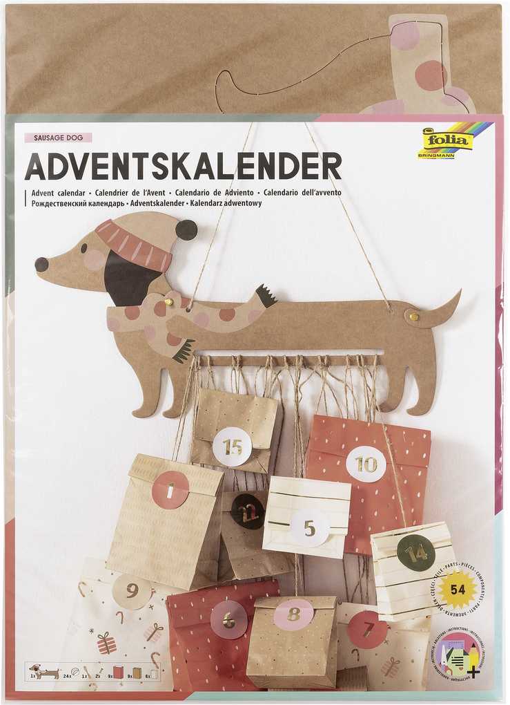 folia Adventskalender-Set SAUSAGE DOG, 54-teilig