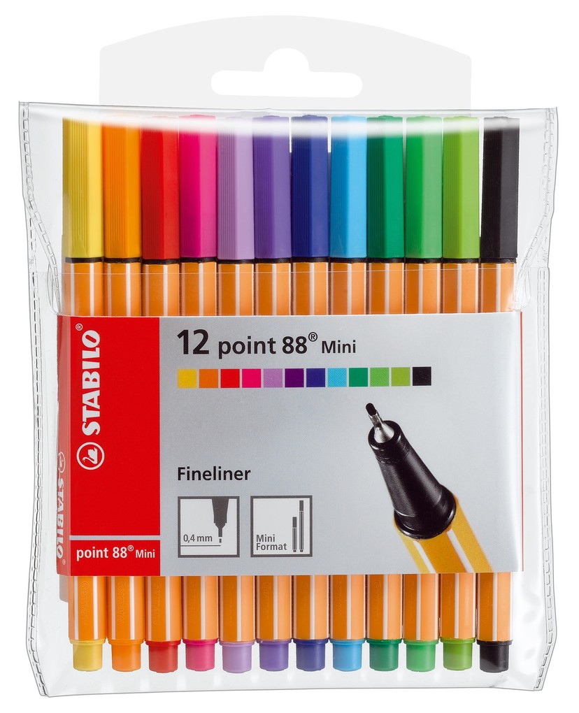 STABILO Fineliner point 88 Mini, 12er Kunststoffetui