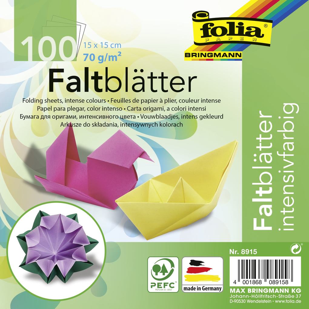 Folia Faltblätter | 15 × 15 cm | 70 g/m²