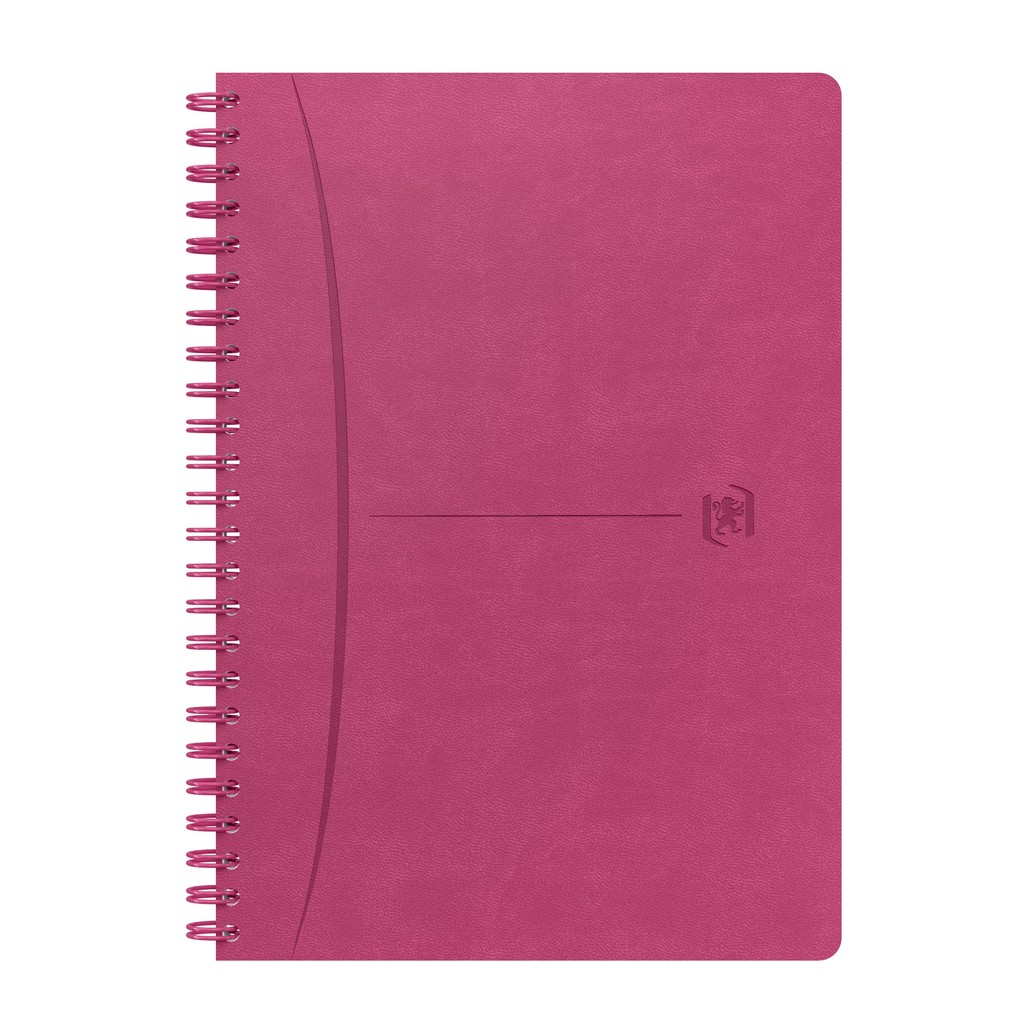 Oxford Spiralbuch Signature A5 liniert mit flexiblem Cover 80 Blatt Optik Paper® SCRIBZEE® kompatibel fuchsia