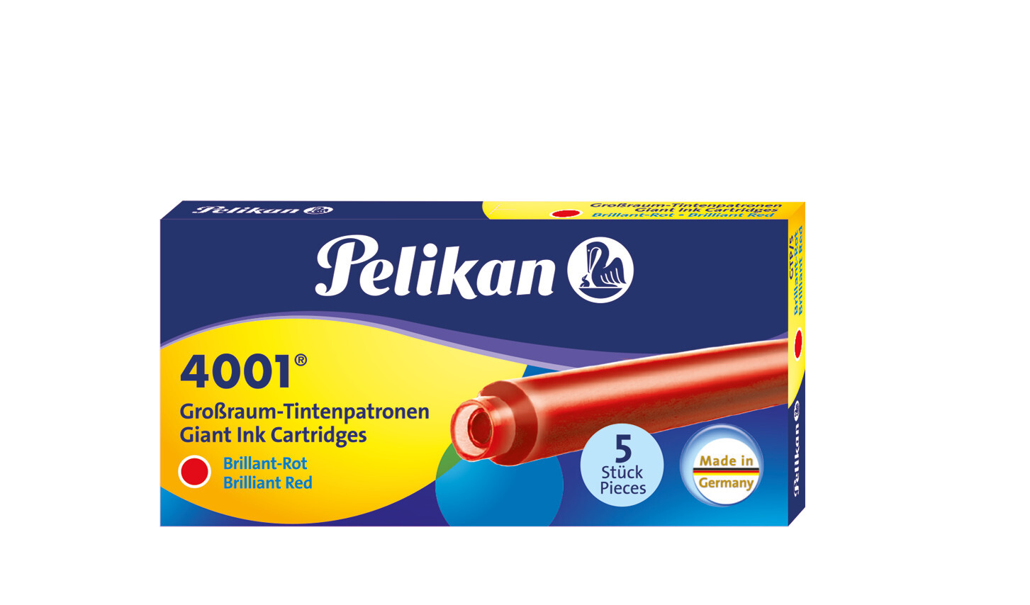 Pelikan Füllerpatronen 4001® Großraum 5er Set Brillant-Rot
