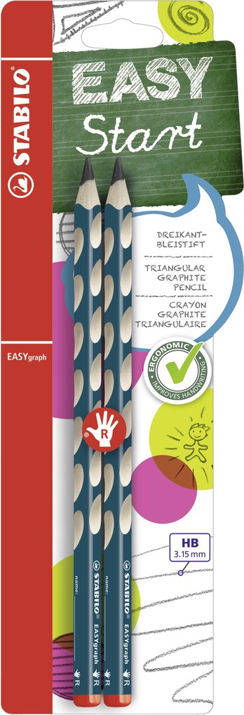 STABILO Bleistifte EASYgraph 2er Set HB Rechtshänder