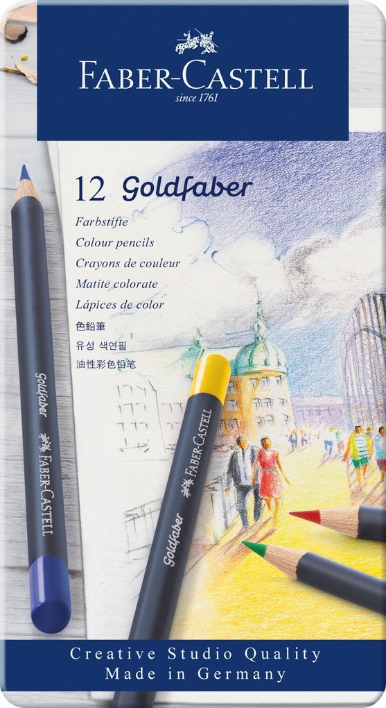 FABER-CASTELL Buntstifte GOLDFABER, 12er Metalletui