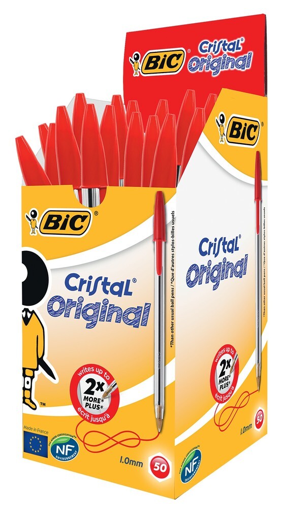 BIC Kugelschreiber Cristal Original Medium 0.4mm rot 50er Set