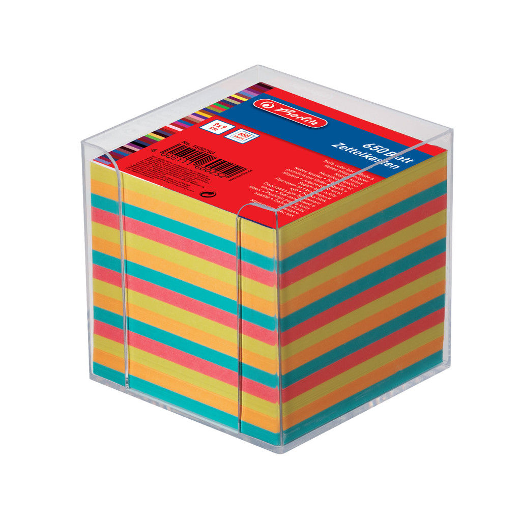 herlitz - Boîte pour bloc-notes en plastique, limpide, 650f couleur