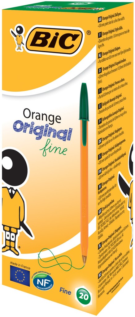 BIC Kugelschreiber Orange Original fine 0.35mm grün 20er Set
