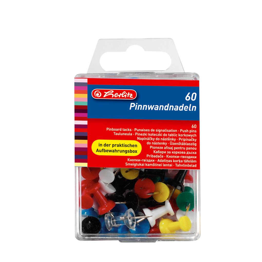 Herlitz Pinnwandnadel farbig 60 Stück